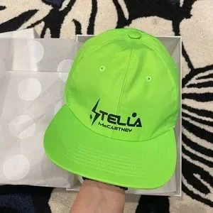 Stella McCartney lime green baseball hat size medium adidas by Stella McCartney Run Cap - Green Spark/Dove Grey  main image 4
